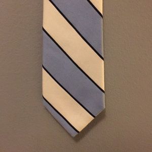 Tommy Hilfiger Blue and White Striped Tie